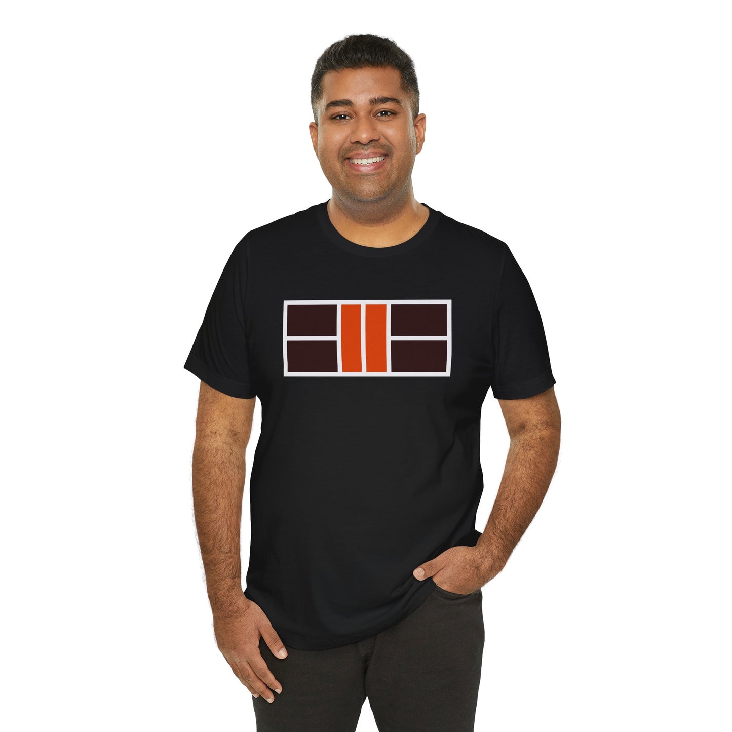 Pickleball Tee - Black and Orange Court Design