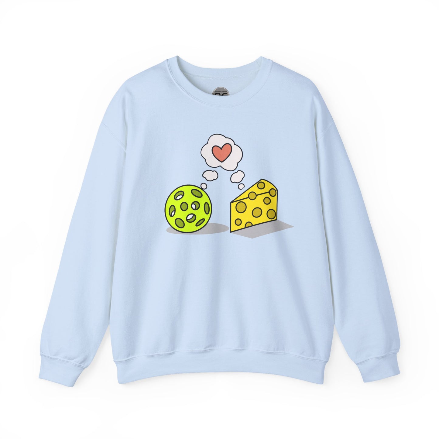 Cheese and pickleball love Unisex Crewneck Sweatshirt