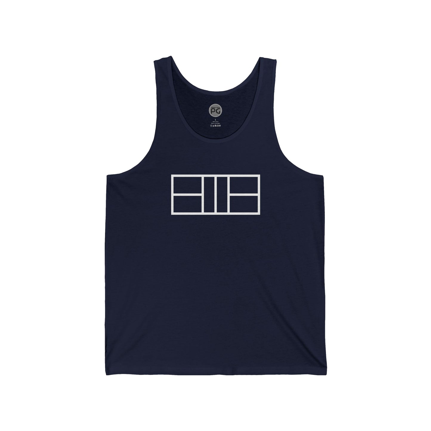 Classic White Lined Pickleball Court Unisex Jersey Tank
