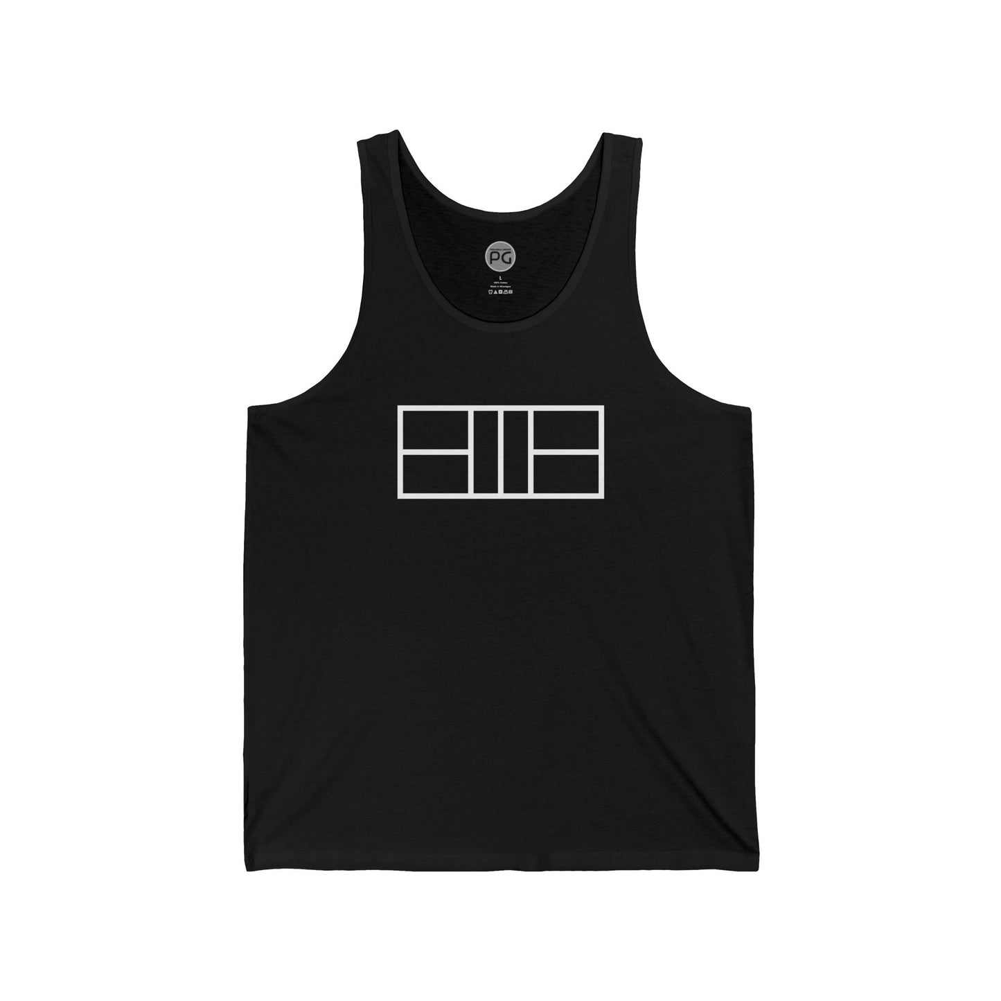 Classic White Lined Pickleball Court Unisex Jersey Tank