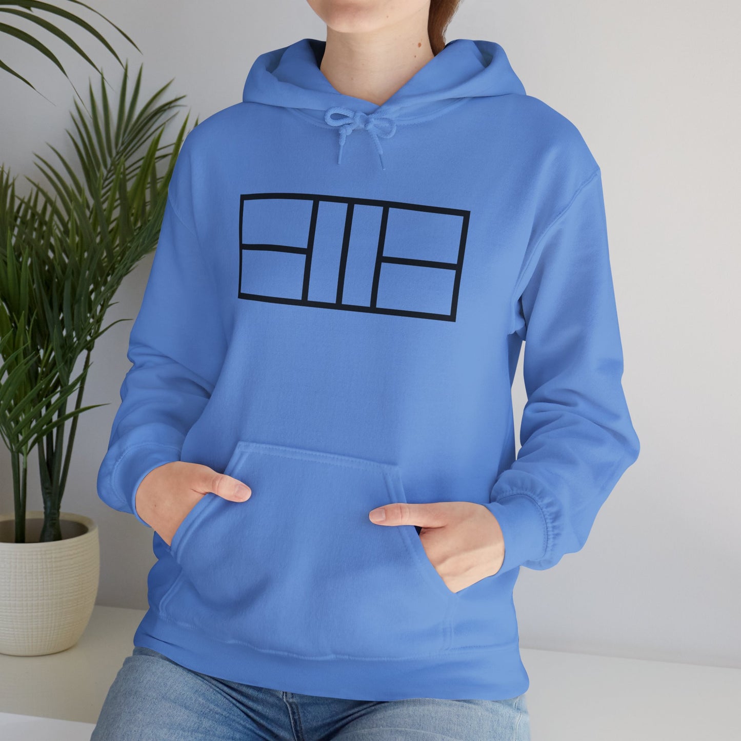 Classy black lines Pickleball court Unisex Hooded Sweatshirt