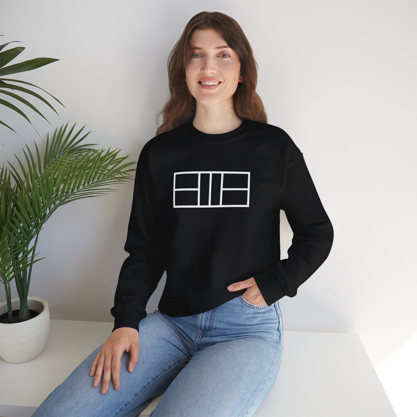 Classy white lines Unisex Crewneck Sweatshirt