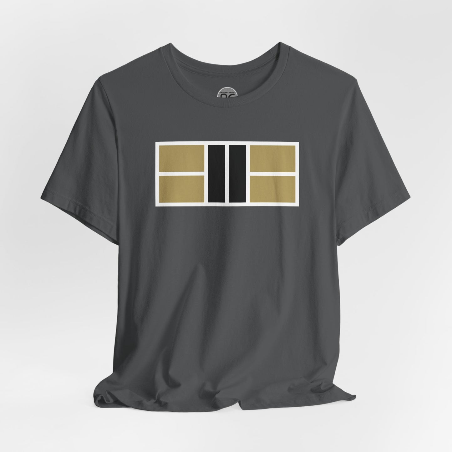 Classy Gold/Black Pickleball Court Unisex Tee