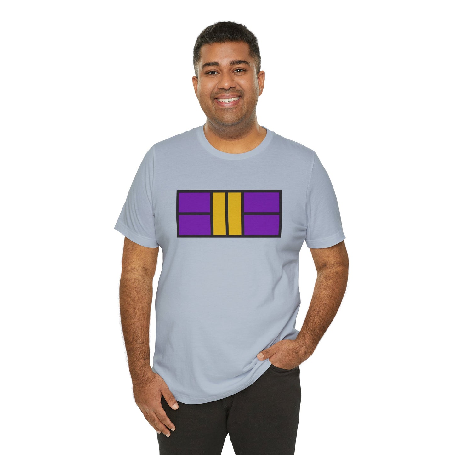 Classy Purple/Gold Pickleball Court Unisex Tee