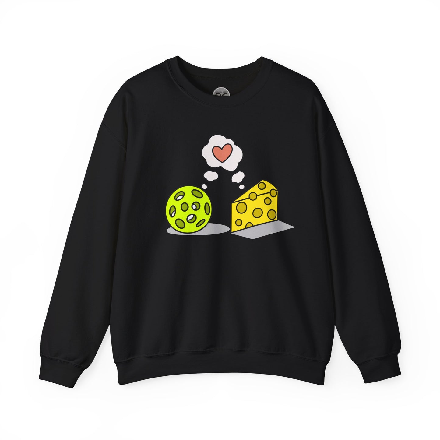 Cheese and pickleball love Unisex Crewneck Sweatshirt