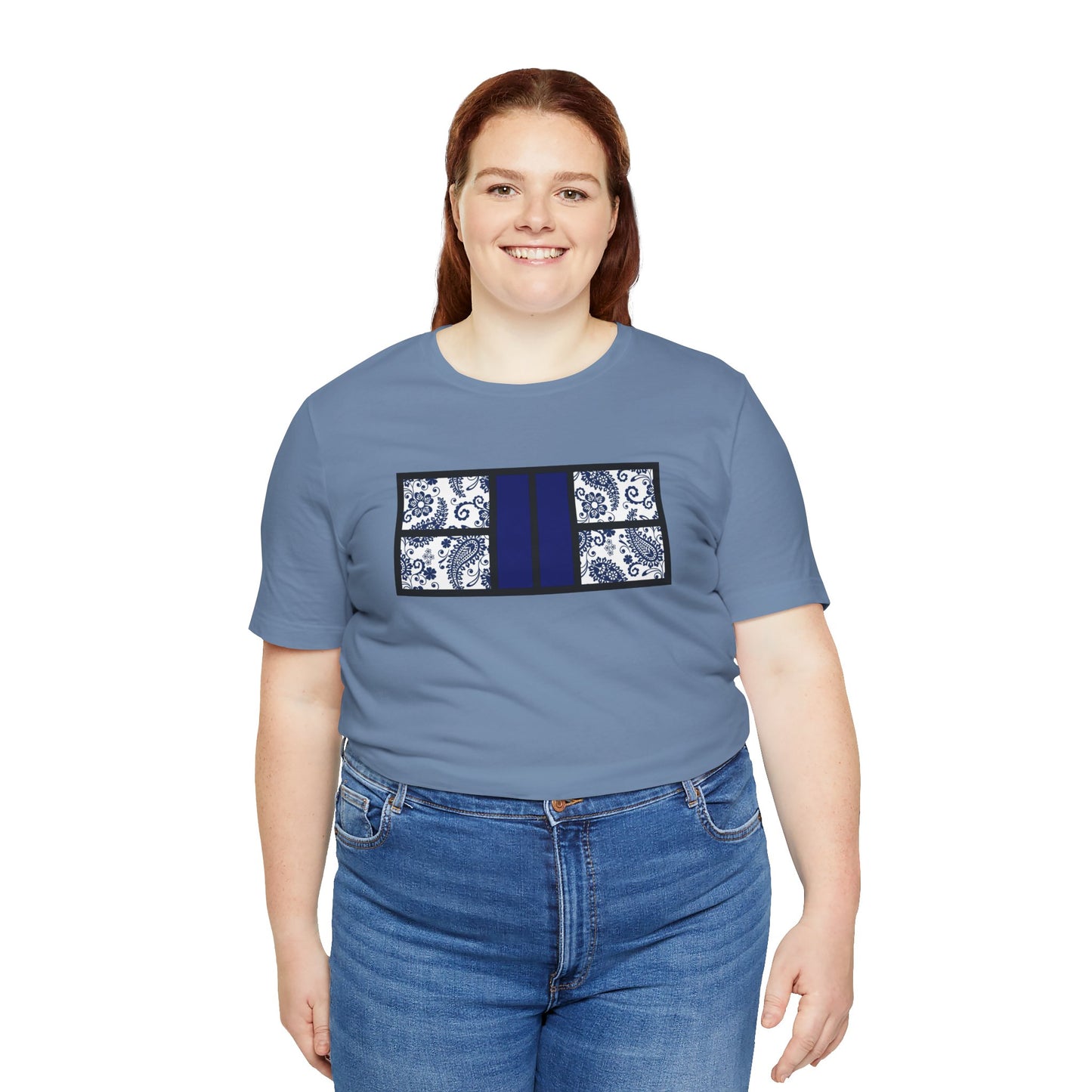 Blue Inside Paisley Pickleball Court Unisex Tee