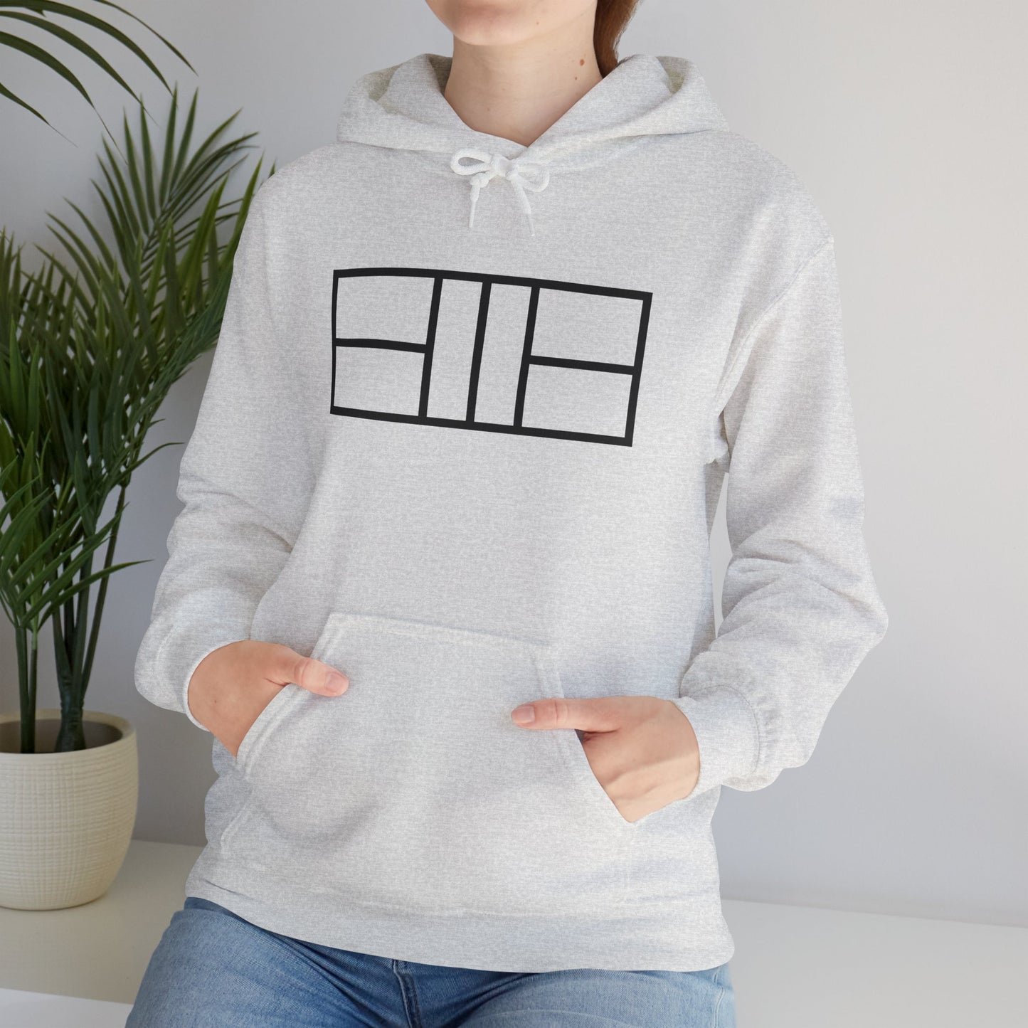Classy black lines Pickleball court Unisex Hooded Sweatshirt