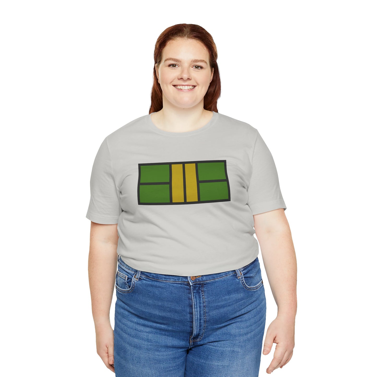 Classy Green/Gold Pickleball Court Unisex Tee