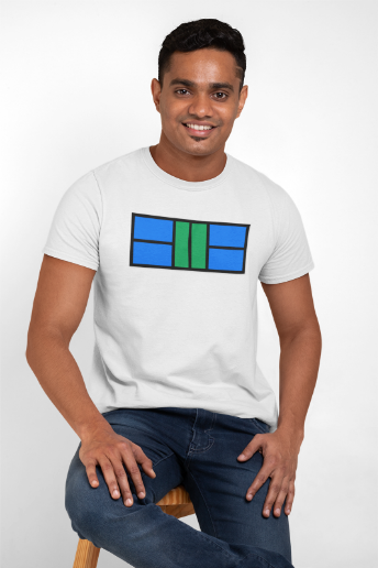 Classy Blue/Green Pickleball Court Unisex Tee
