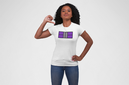 Classy Purple/Gray Pickleball Court Unisex Tee