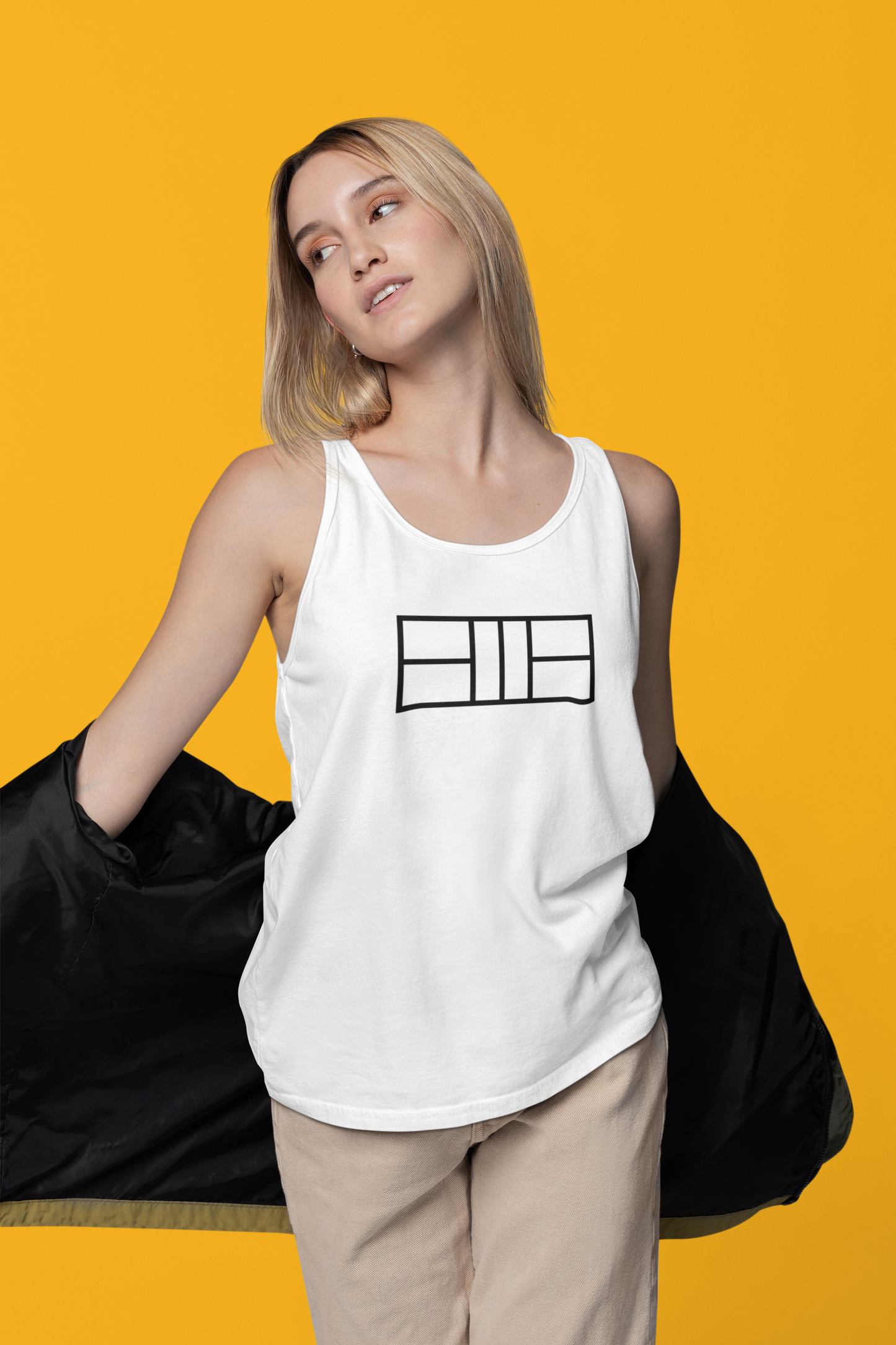 Classic Black Pickleball Court Unisex Jersey Tank