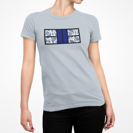 Blue Inside Paisley Pickleball Court Unisex Tee
