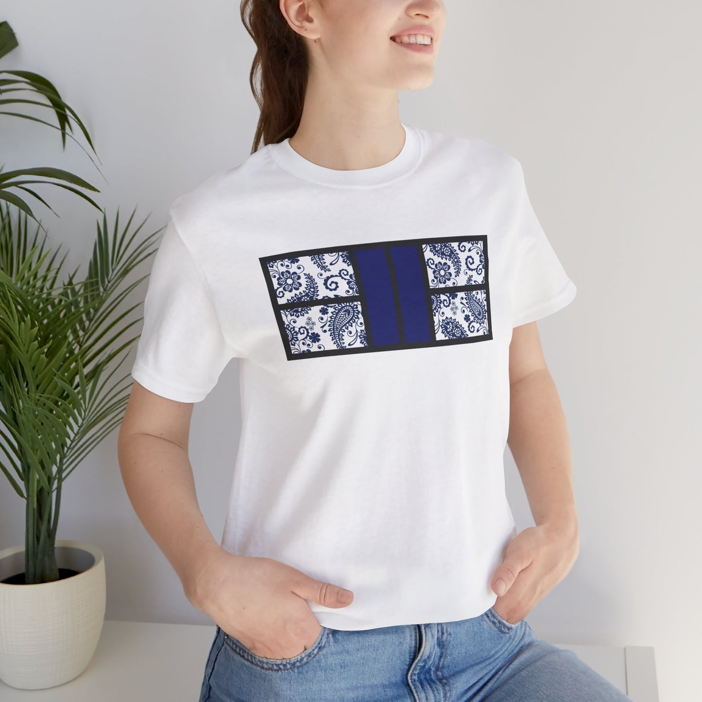 Blue Inside Paisley Pickleball Court Unisex Tee