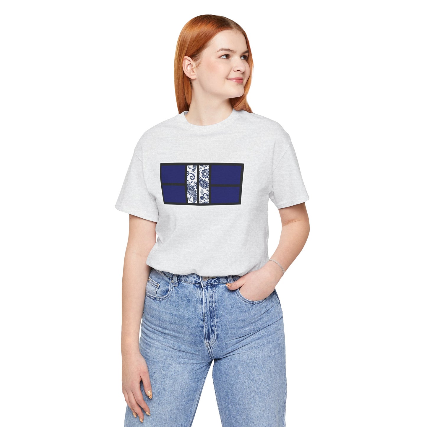 Blue Outside Paisley Pickleball Court Unisex Tee