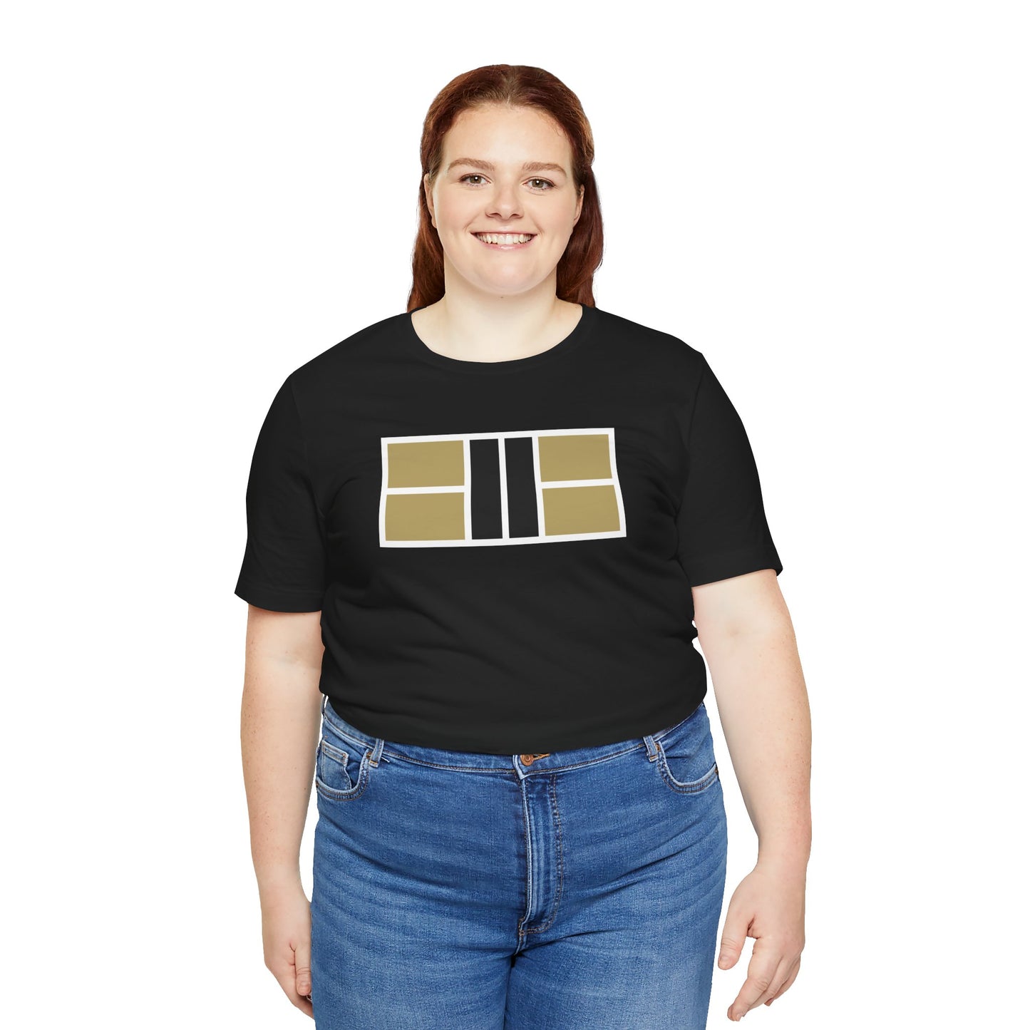 Classy Gold/Black Pickleball Court Unisex Tee
