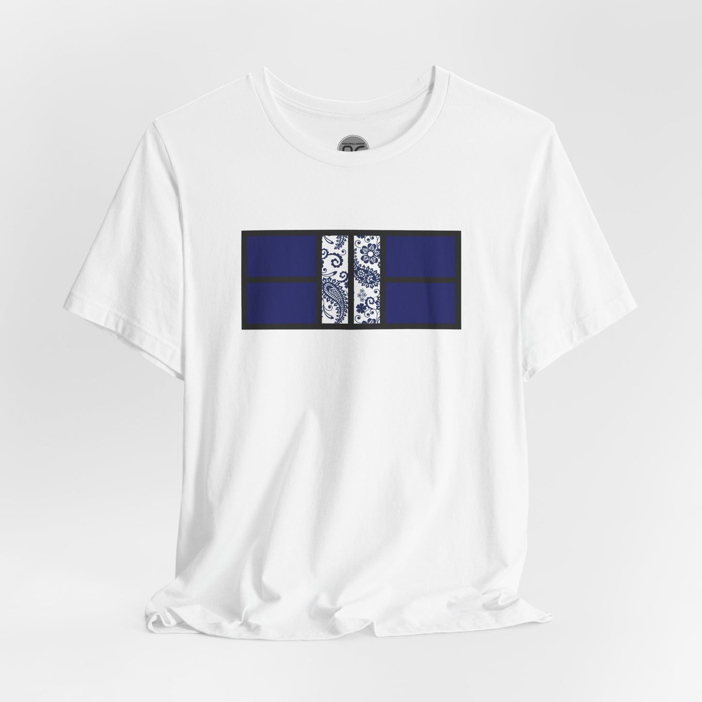 Blue Outside Paisley Pickleball Court Unisex Tee