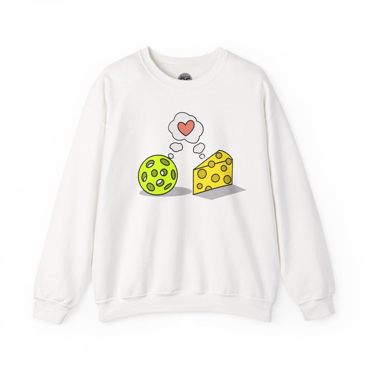 Cheese and pickleball love Unisex Crewneck Sweatshirt