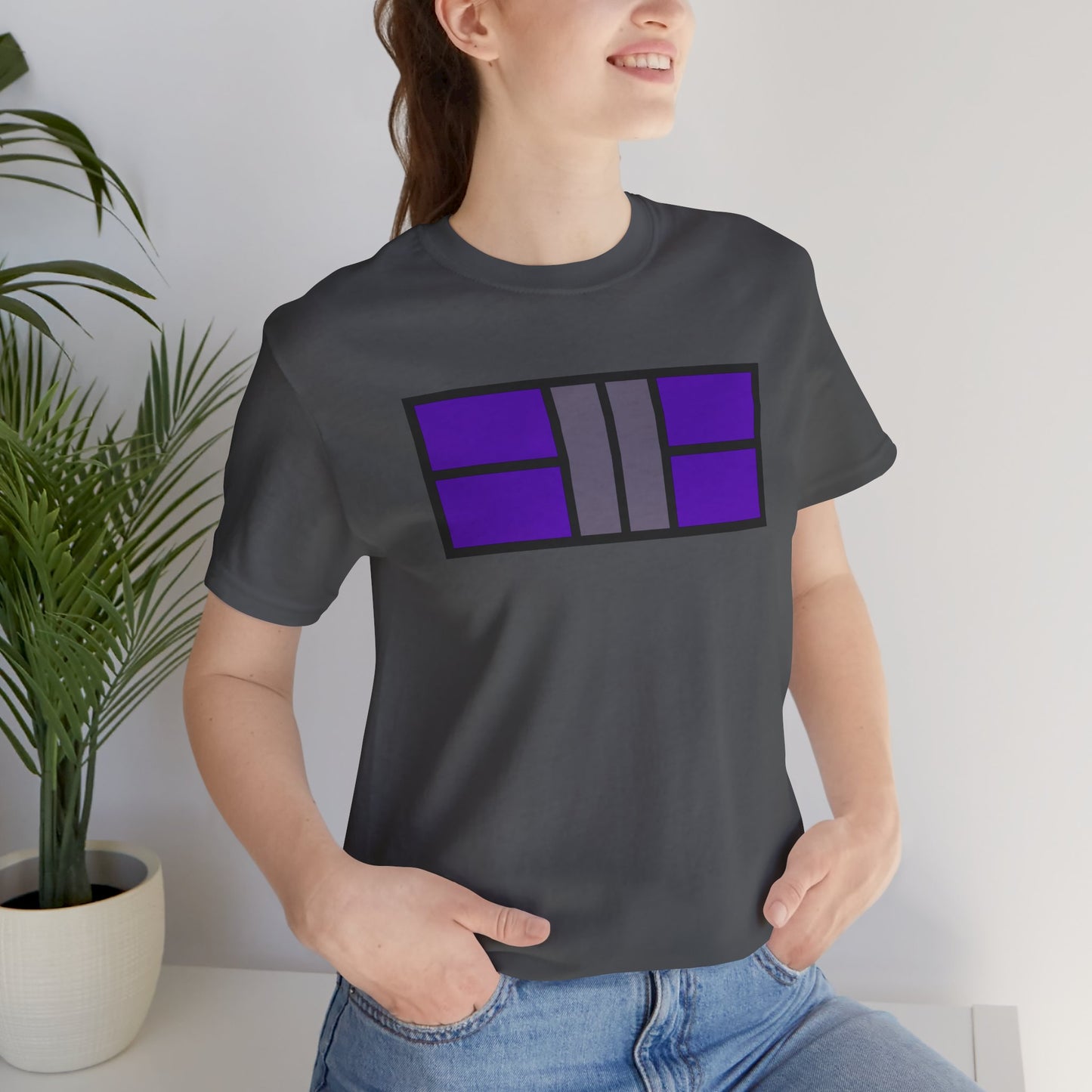 Classy Purple/Gray Pickleball Court Unisex Tee