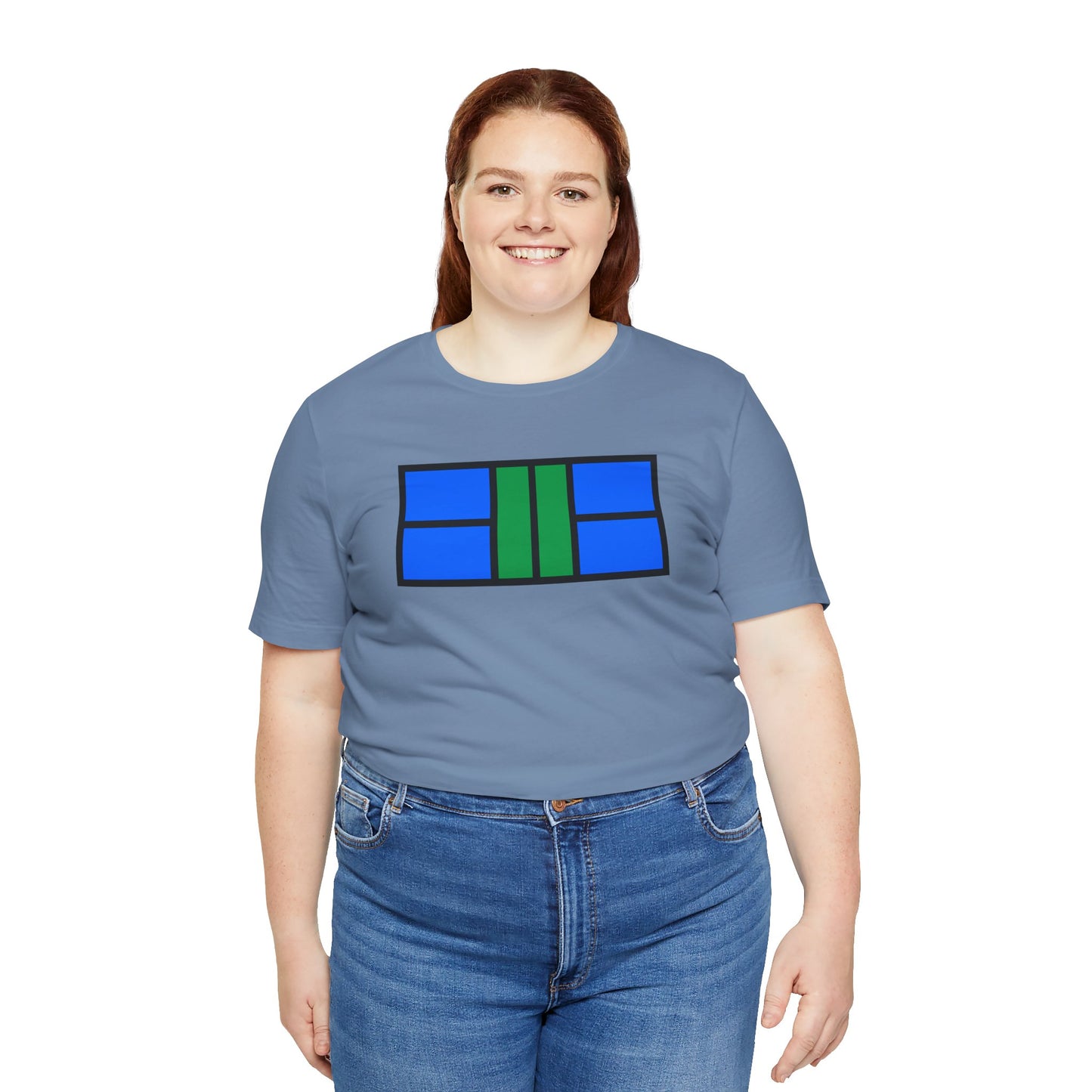 Classy Blue/Green Pickleball Court Unisex Tee