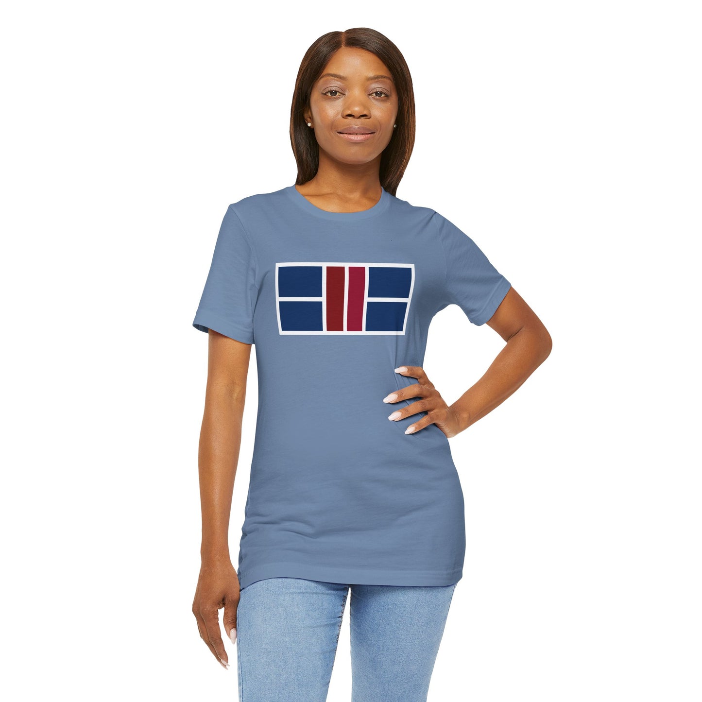Classy Blue/Red Pickleball Court Unisex Tee