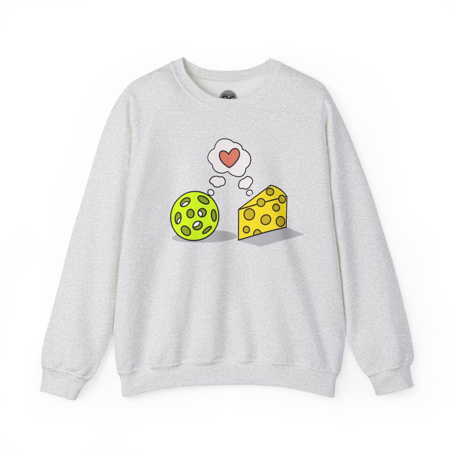 Cheese and pickleball love Unisex Crewneck Sweatshirt