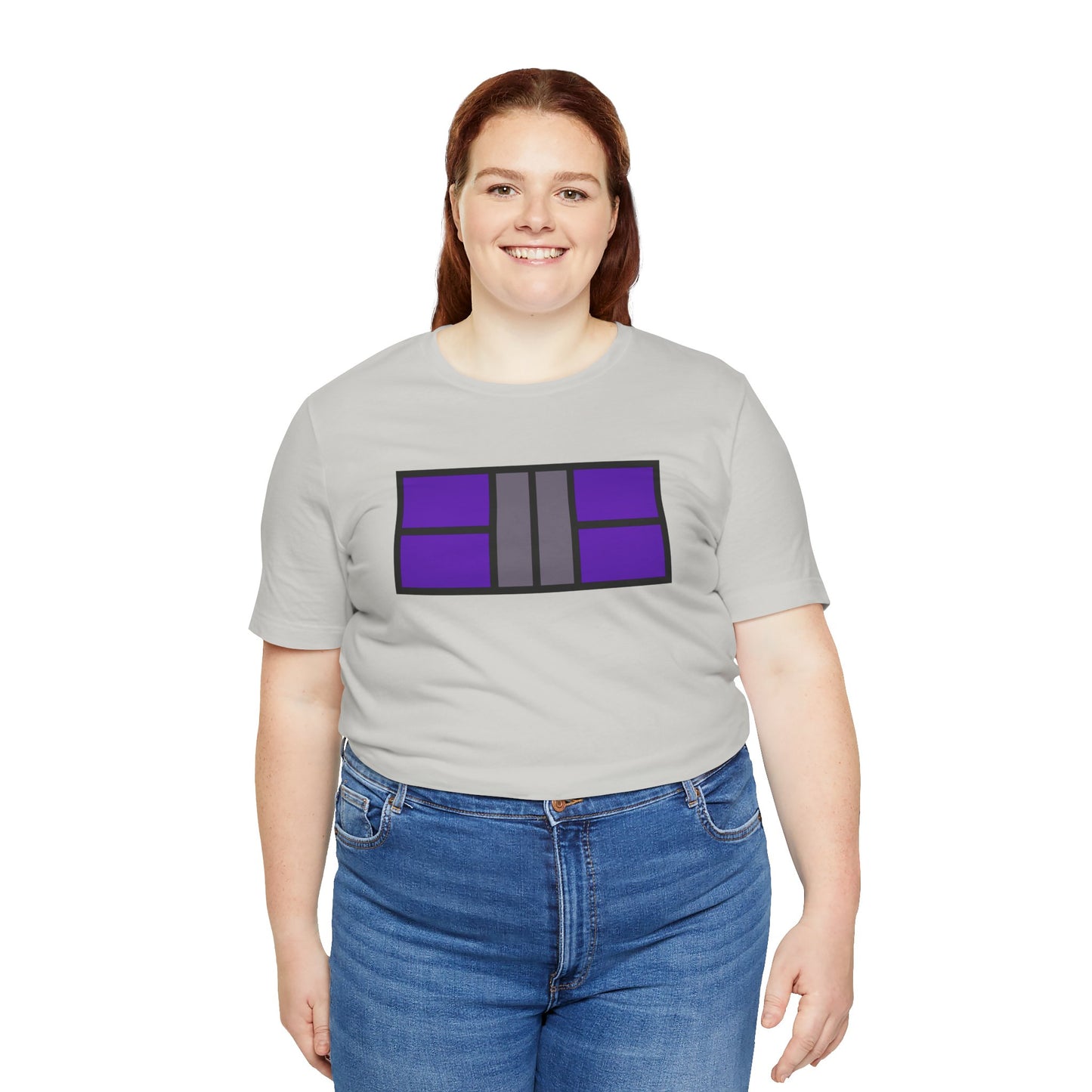 Classy Purple/Gray Pickleball Court Unisex Tee