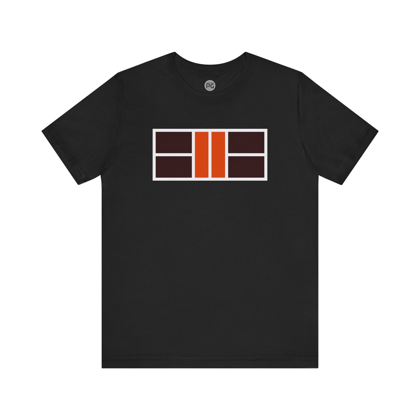 Pickleball Tee - Black and Orange Court Design
