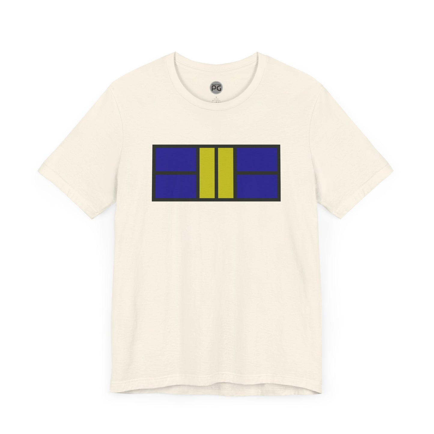 Classy Blue/Gold Pickleball Court Unisex T-shirt