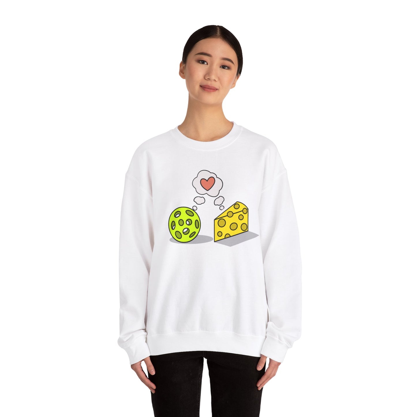 Cheese and pickleball love Unisex Heavy Blend™ Crewneck Sweatshirt