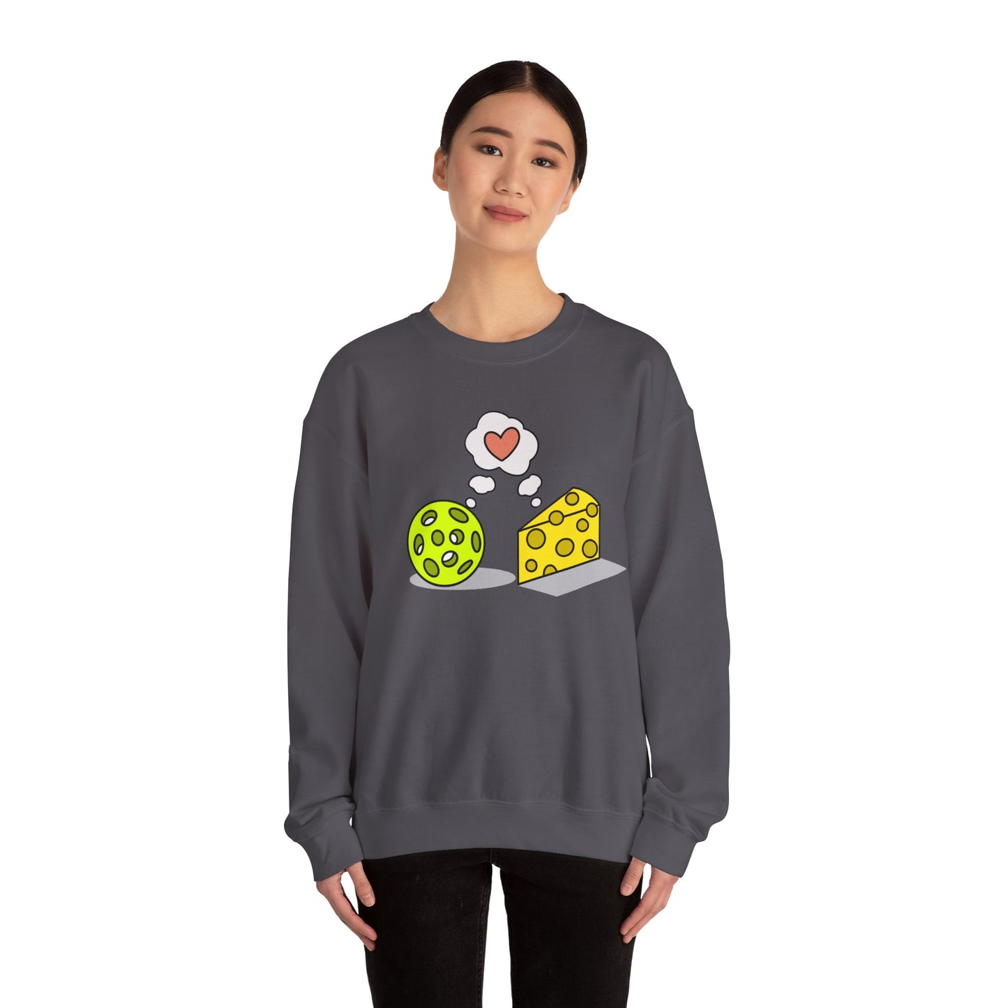 Cheese and pickleball love Unisex Heavy Blend™ Crewneck Sweatshirt