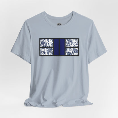 Blue Inside Paisley Pickleball Court Unisex Tee