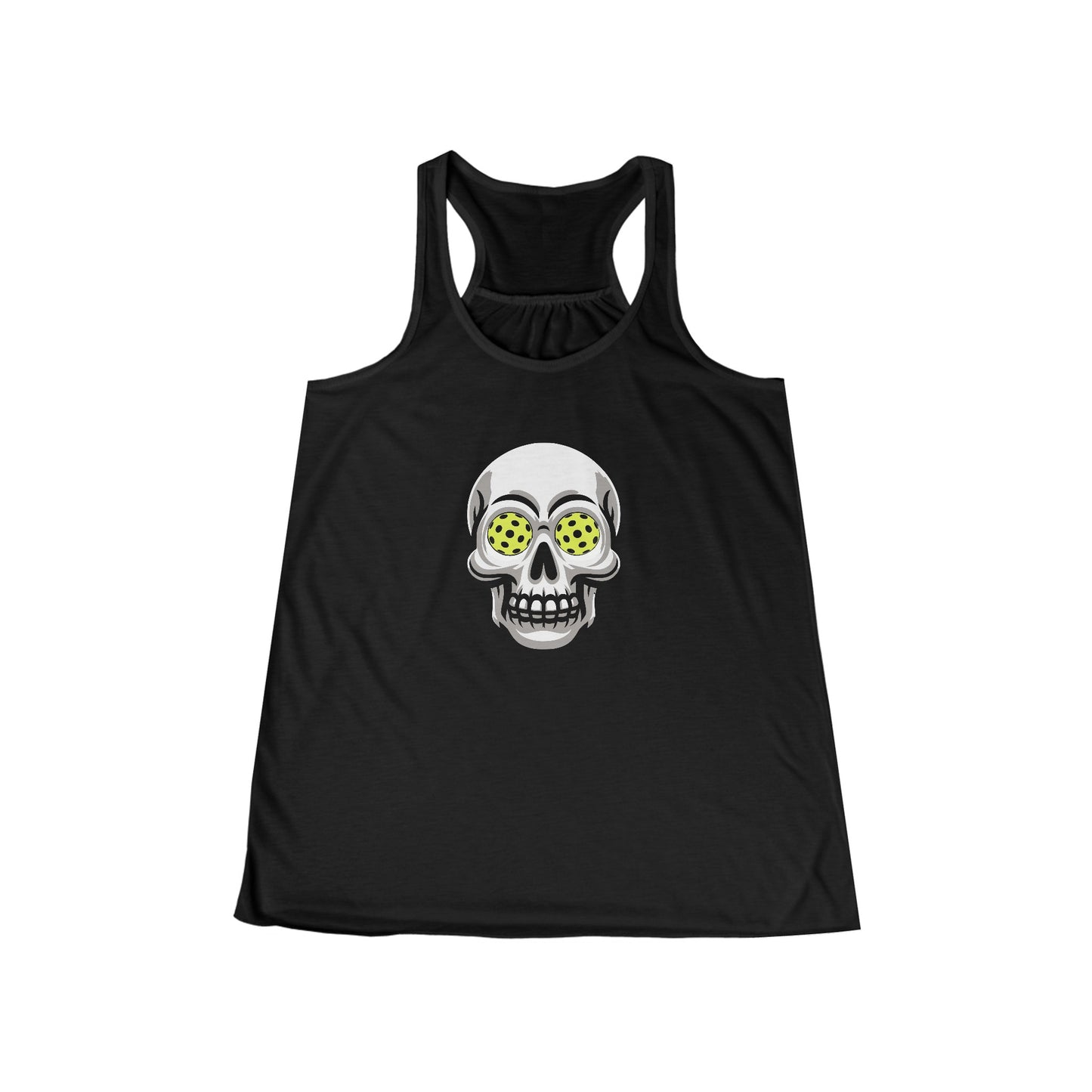 Pickleball Skull Women's Flowy Racerback Tank