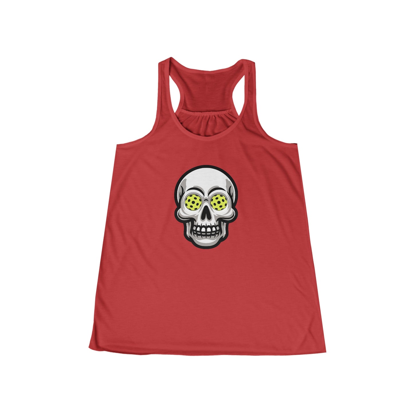 Pickleball Skull Women's Flowy Racerback Tank