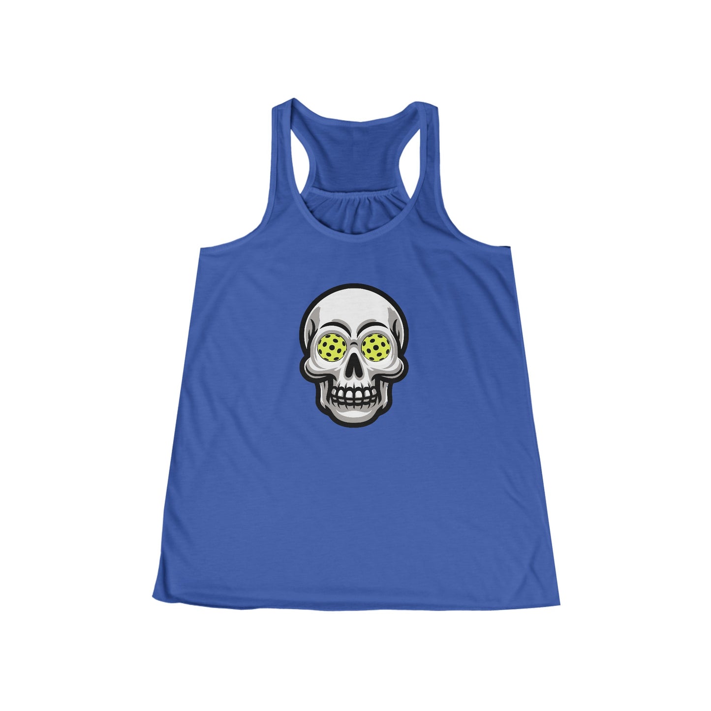 Pickleball Skull Women's Flowy Racerback Tank