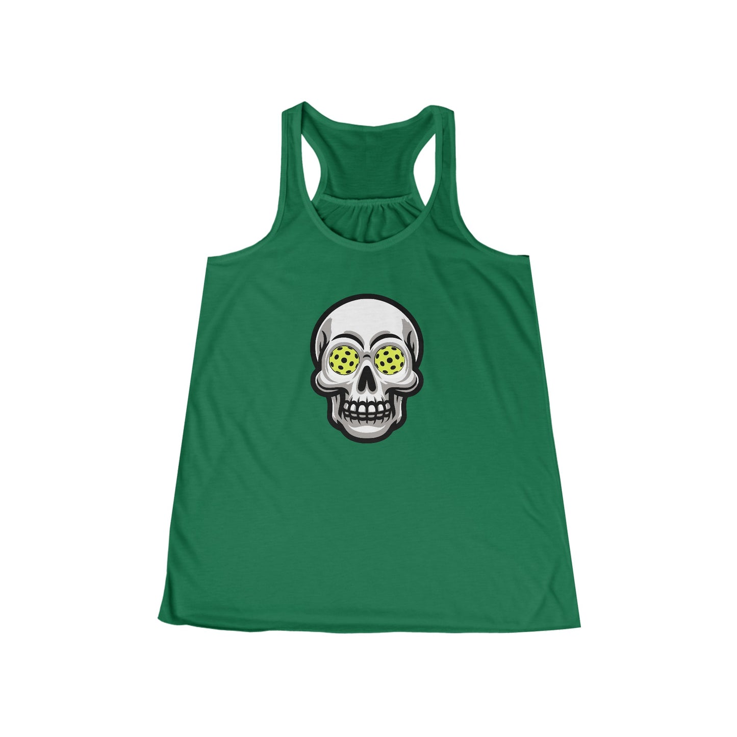 Pickleball Skull Women's Flowy Racerback Tank