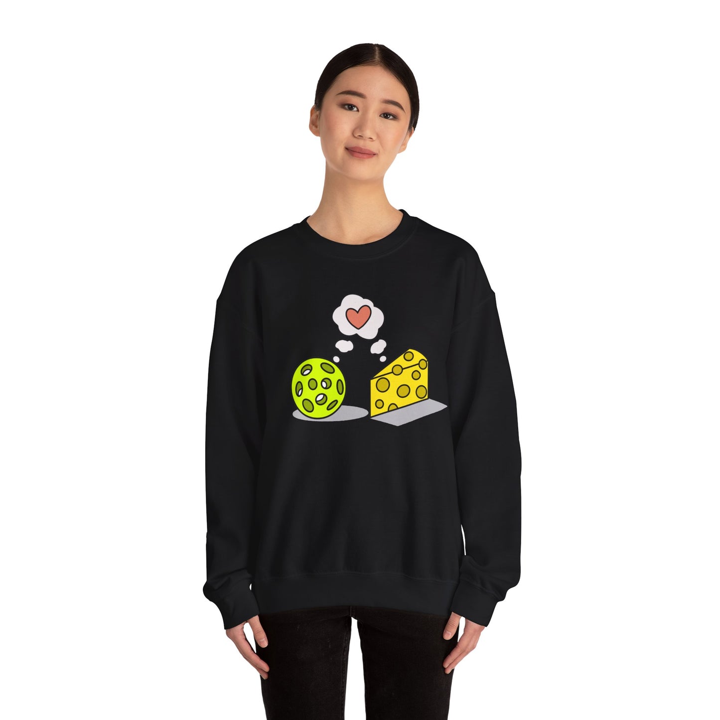 Cheese and pickleball love Unisex Heavy Blend™ Crewneck Sweatshirt