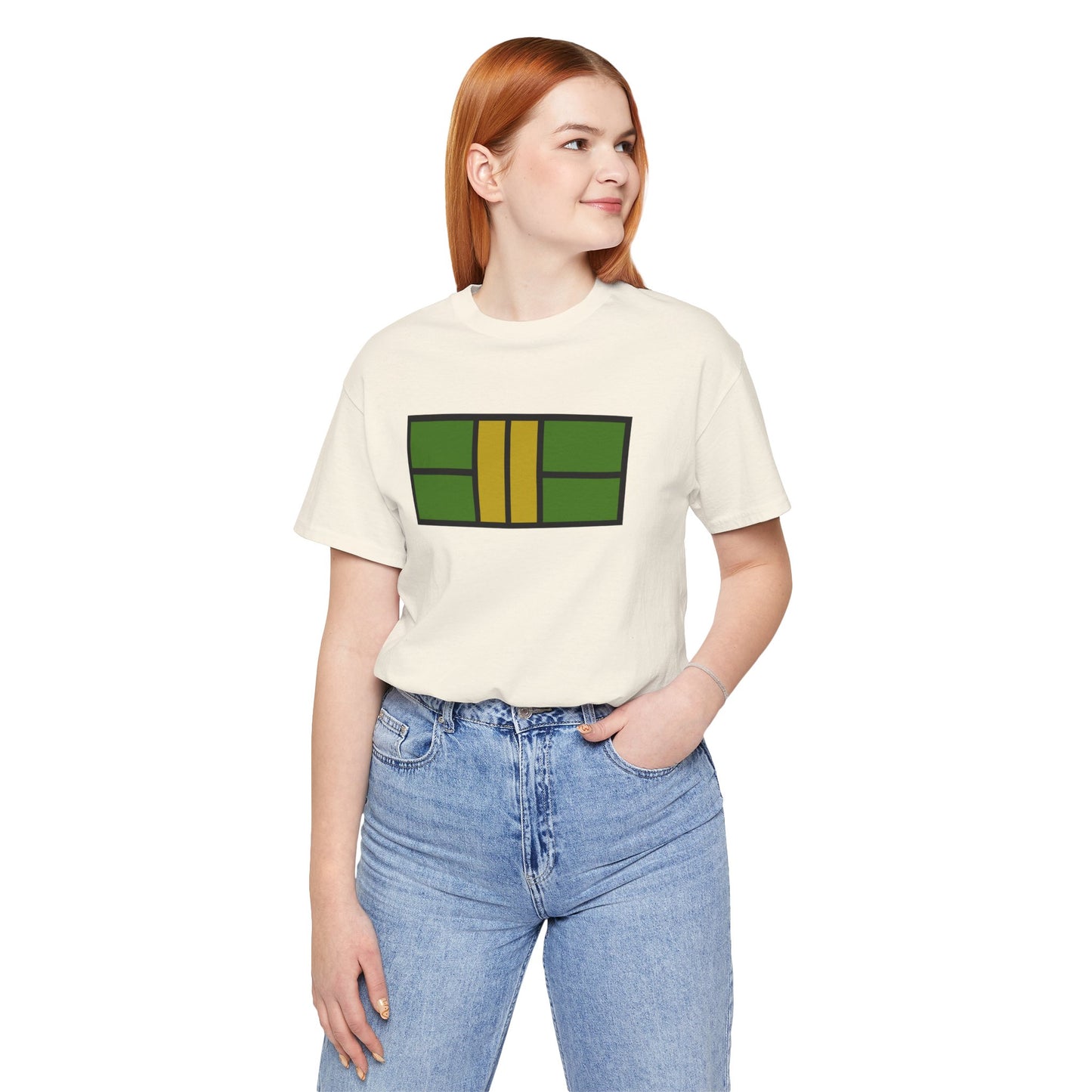 Classy Green/Gold Pickleball Court Unisex Tee