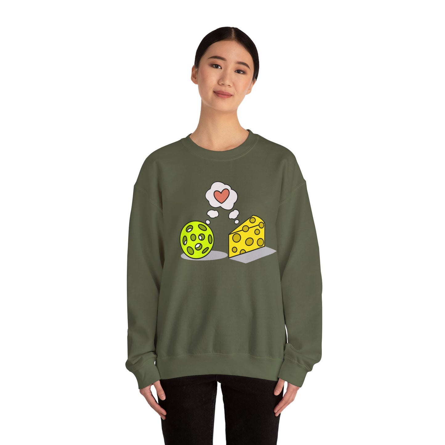 Cheese and pickleball love Unisex Heavy Blend™ Crewneck Sweatshirt