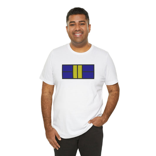 Classy Blue/Gold Pickleball Court Unisex Tee