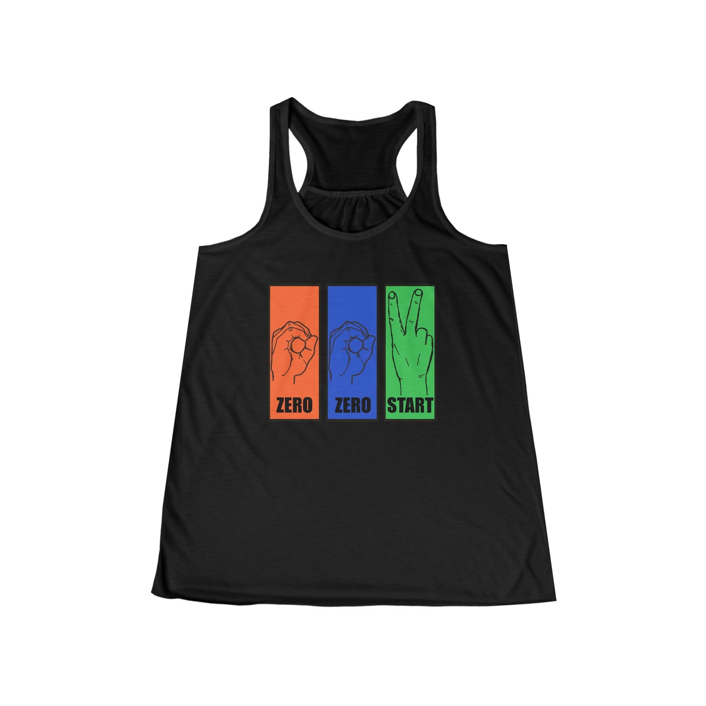 Sign language Pickleball court Women's Flowy Racerback Tank