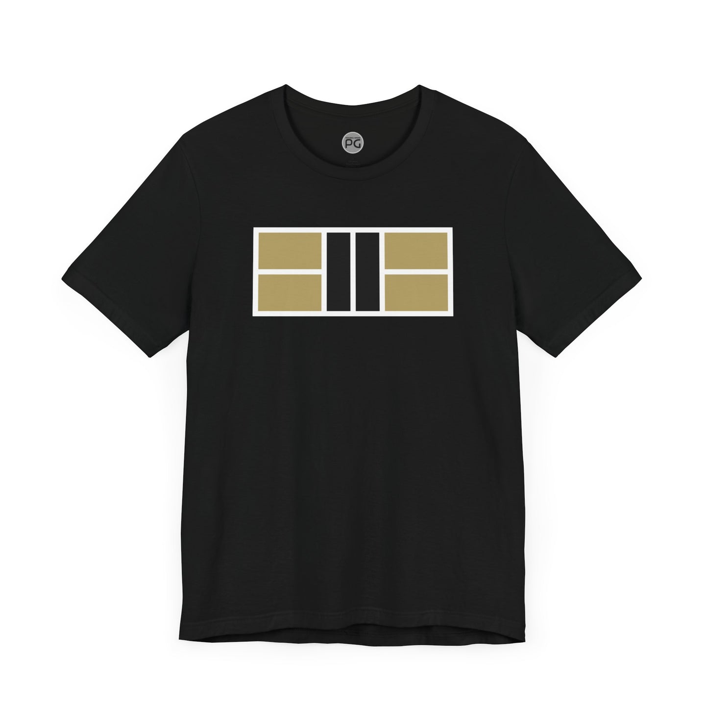 Classy Gold/Black Pickleball Court Unisex T-shirt