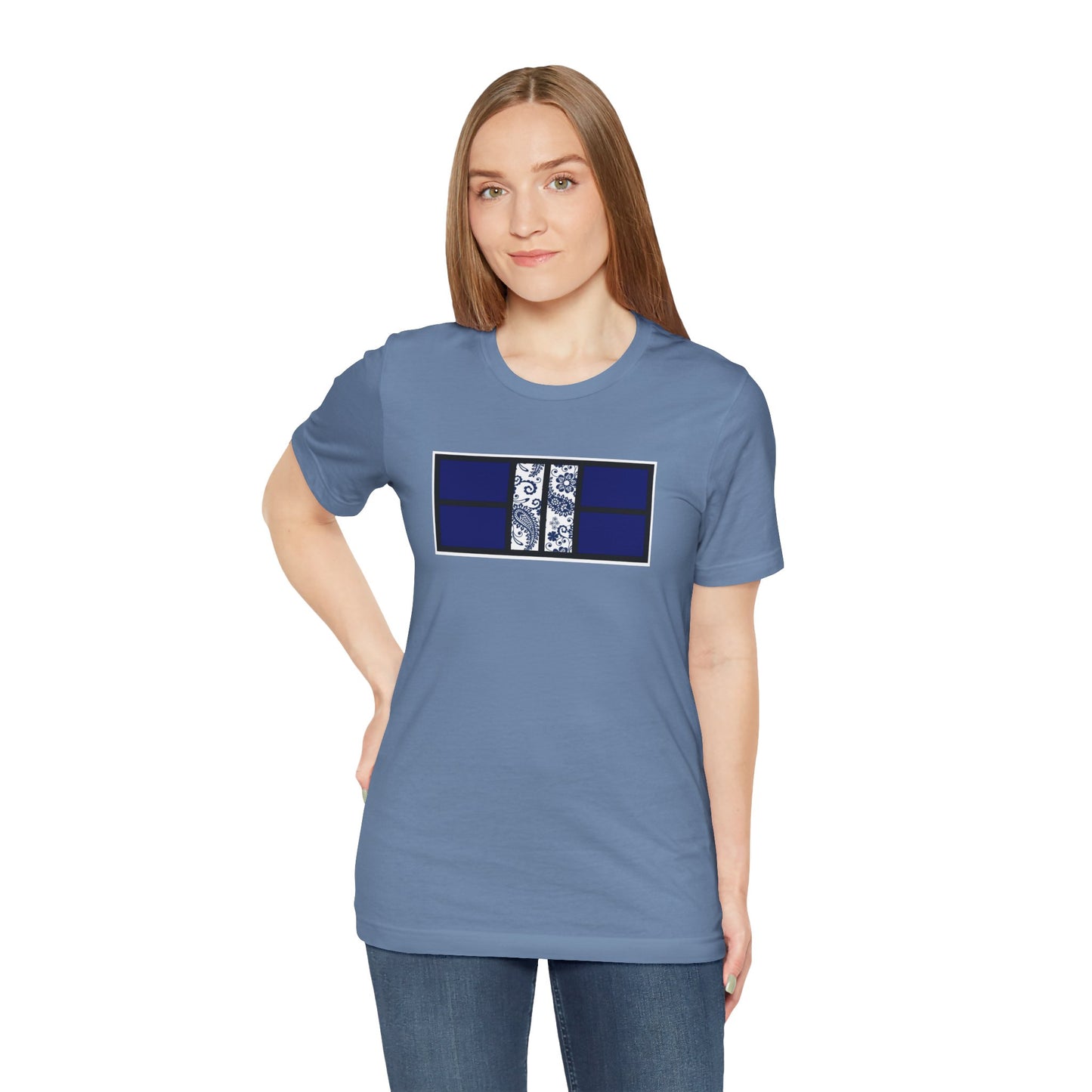 Blue Outside Paisley Pickleball Court Unisex Tee