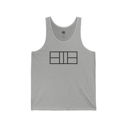 Classic Black Pickleball Court Unisex Jersey Tank