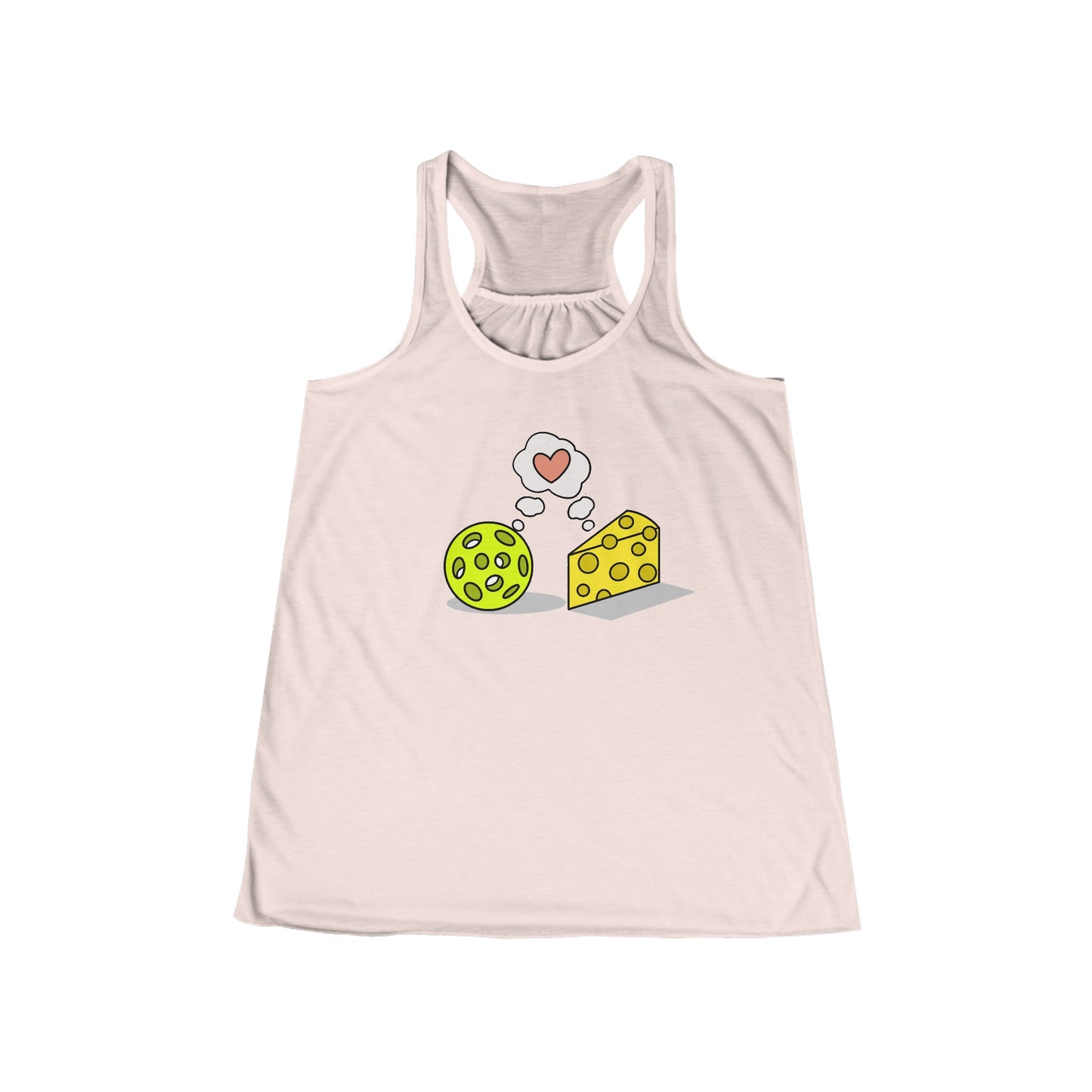 Cheese and Pickleball Love Women's Flowy Racerback Tank