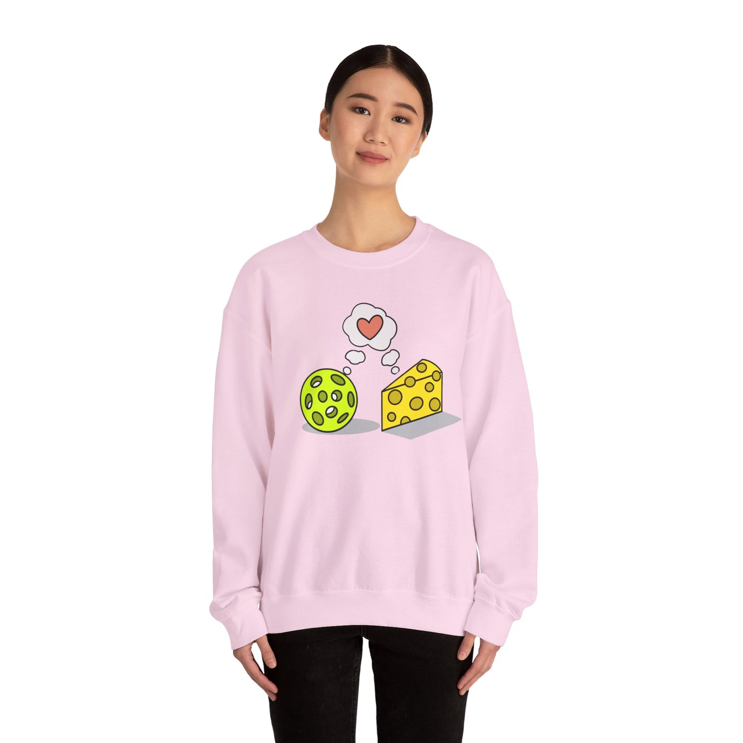 Cheese and pickleball love Unisex Heavy Blend™ Crewneck Sweatshirt