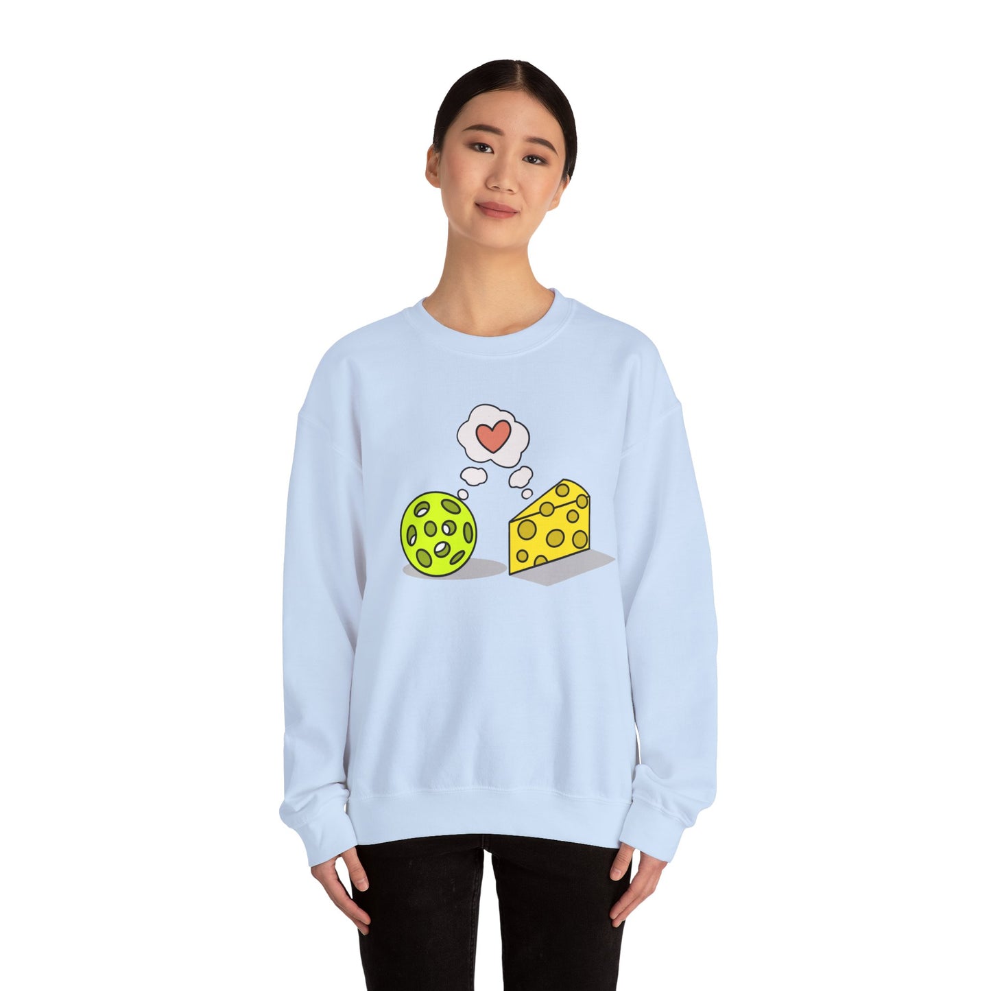 Cheese and pickleball love Unisex Heavy Blend™ Crewneck Sweatshirt