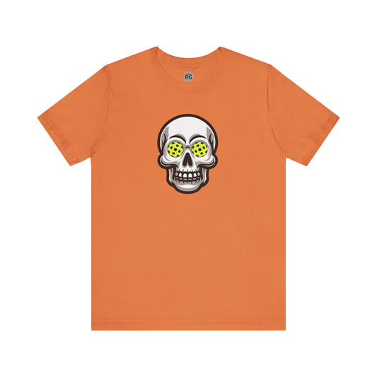 Pickleball Skull Unisex Jersey Short Sleeve Tee