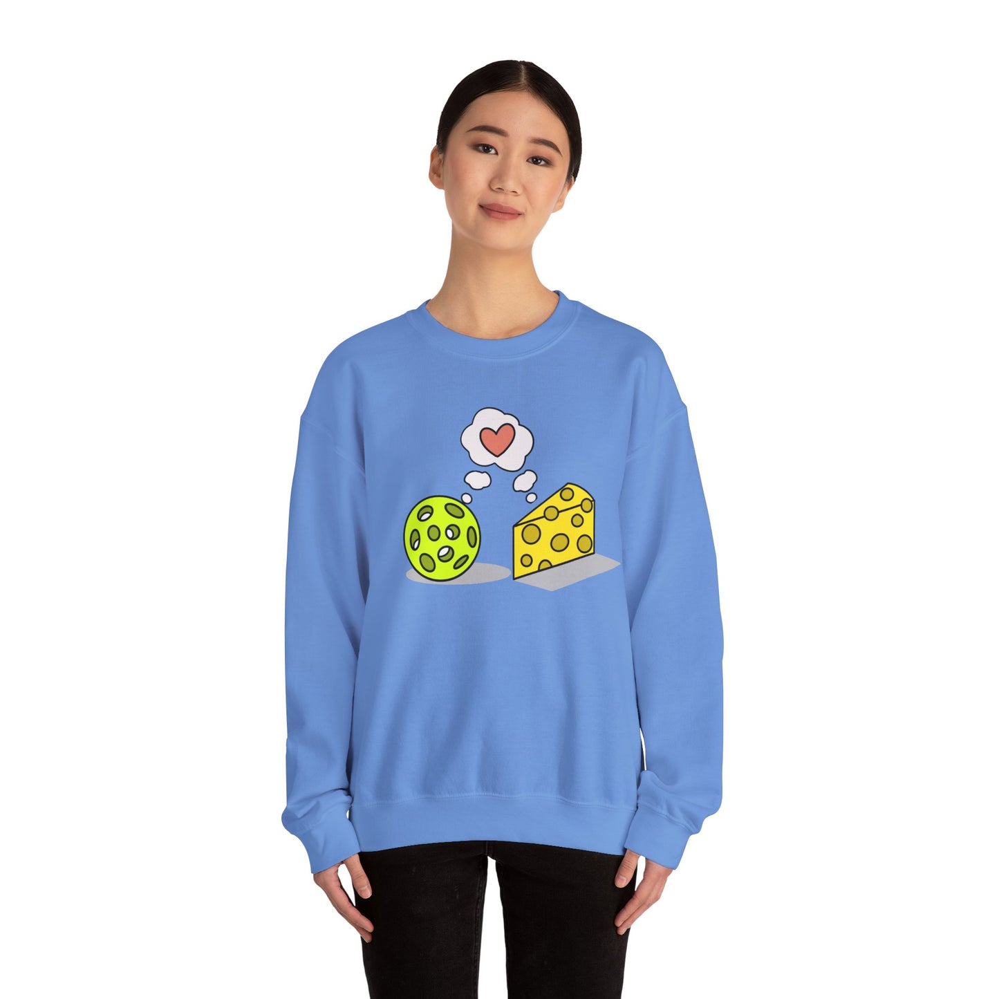 Cheese and pickleball love Unisex Heavy Blend™ Crewneck Sweatshirt