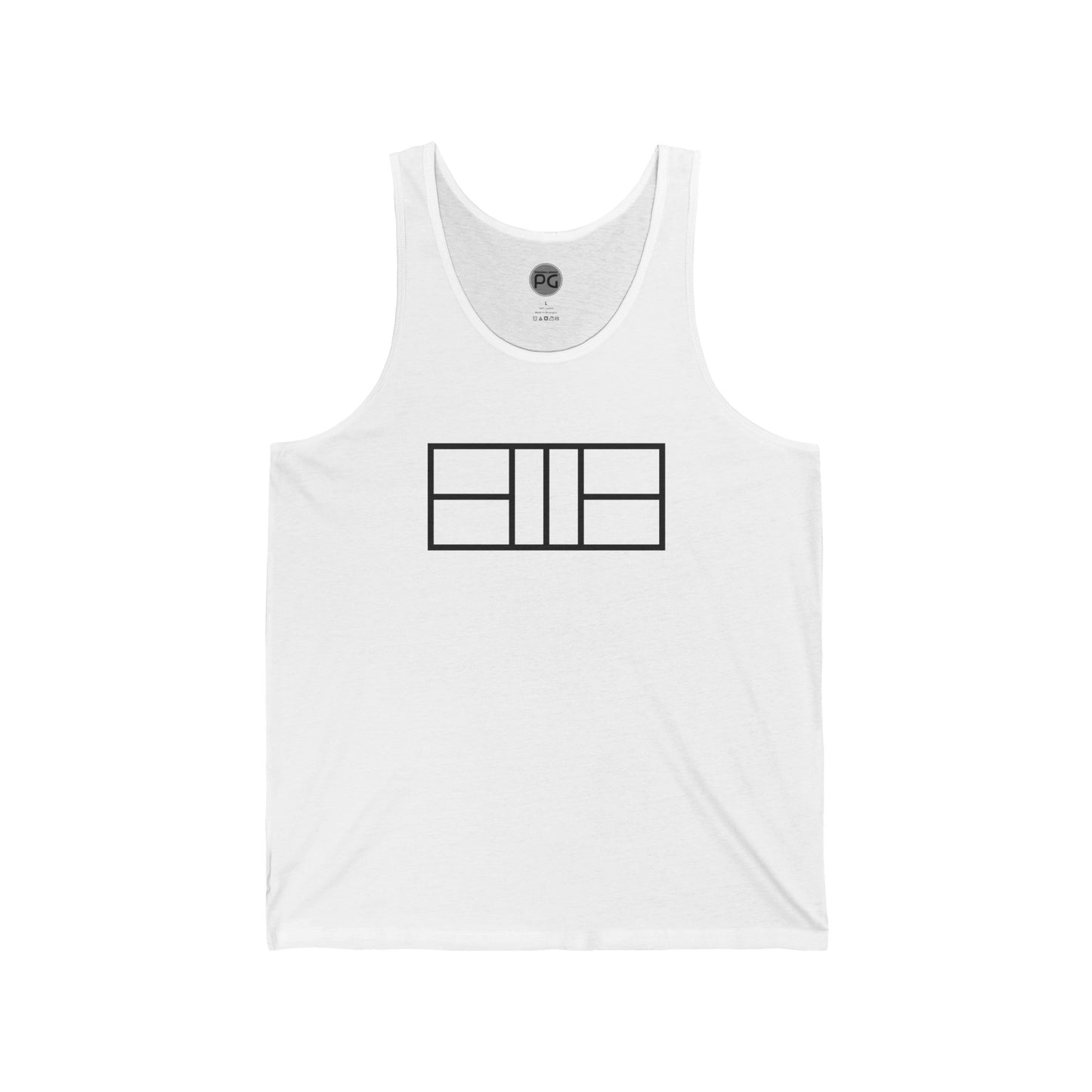 Classic Black Pickleball Court Unisex Jersey Tank