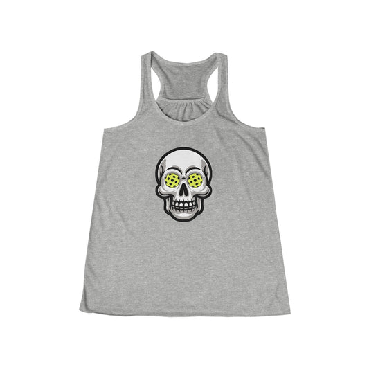 Pickleball Skull Women's Flowy Racerback Tank